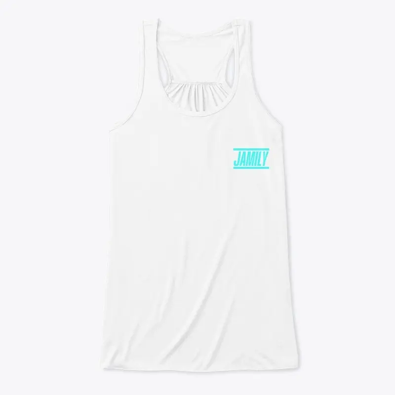 Aqua-White Jamily Womens TankTop