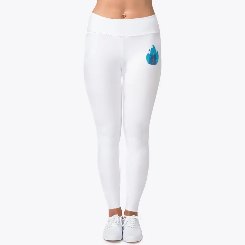 Aqua-White Jamily Womens Leggings