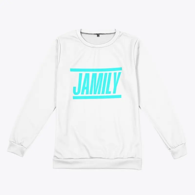 Aqua-White Jamily Sweatshirt